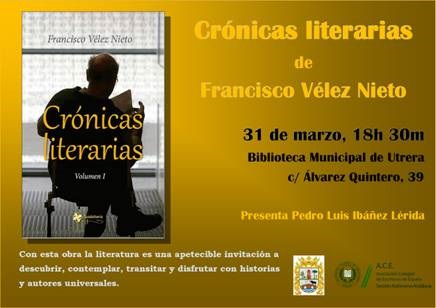 La Biblioteca de Utrera acoge la presentación del nuevo libro de Francisco Vélez Nieto