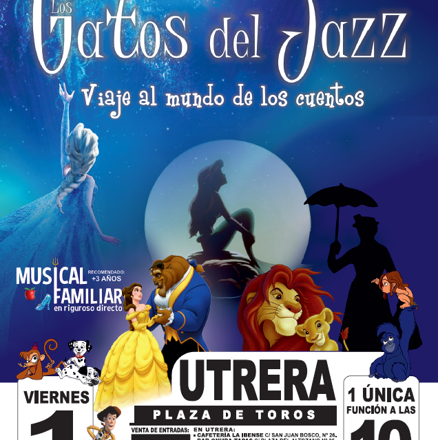 El musical Los Gatos del Jazz con canciones de Disney llega a Utrera el próximo 1 de julio