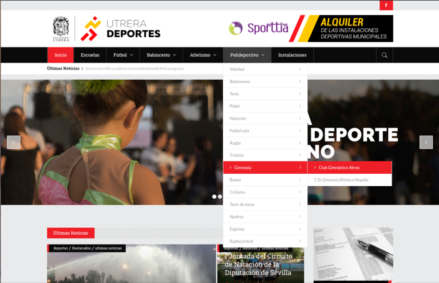 La Delegación de Deportes estrena una web para dar cobertura informativa a toda la oferta deportiva de Utrera