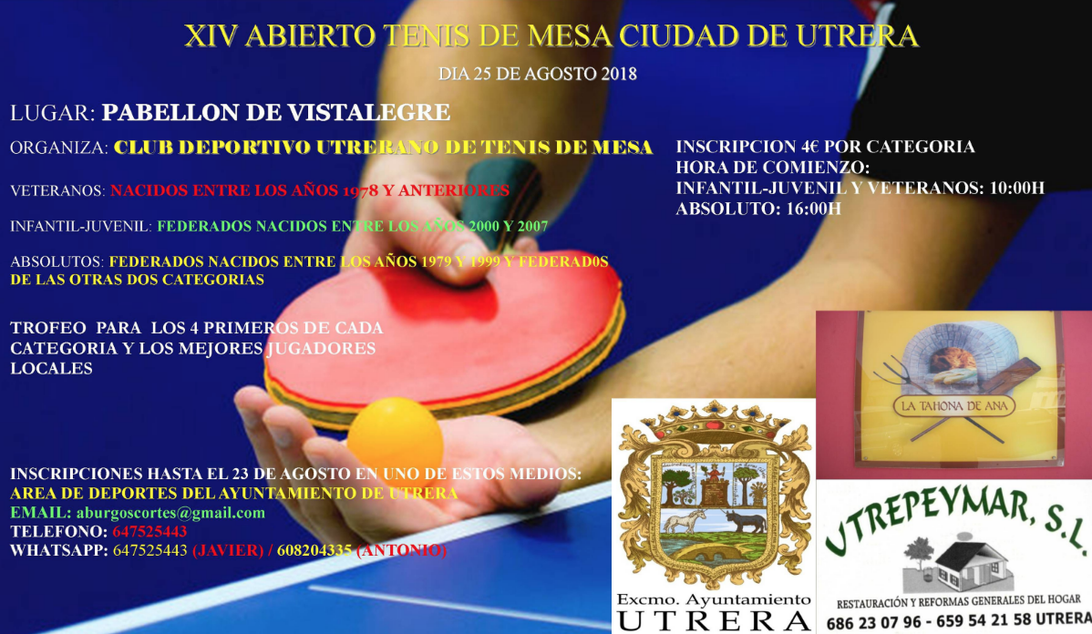 XIV ABIERTO DE TENIS DE MESA CIUDAD DE UTRERA