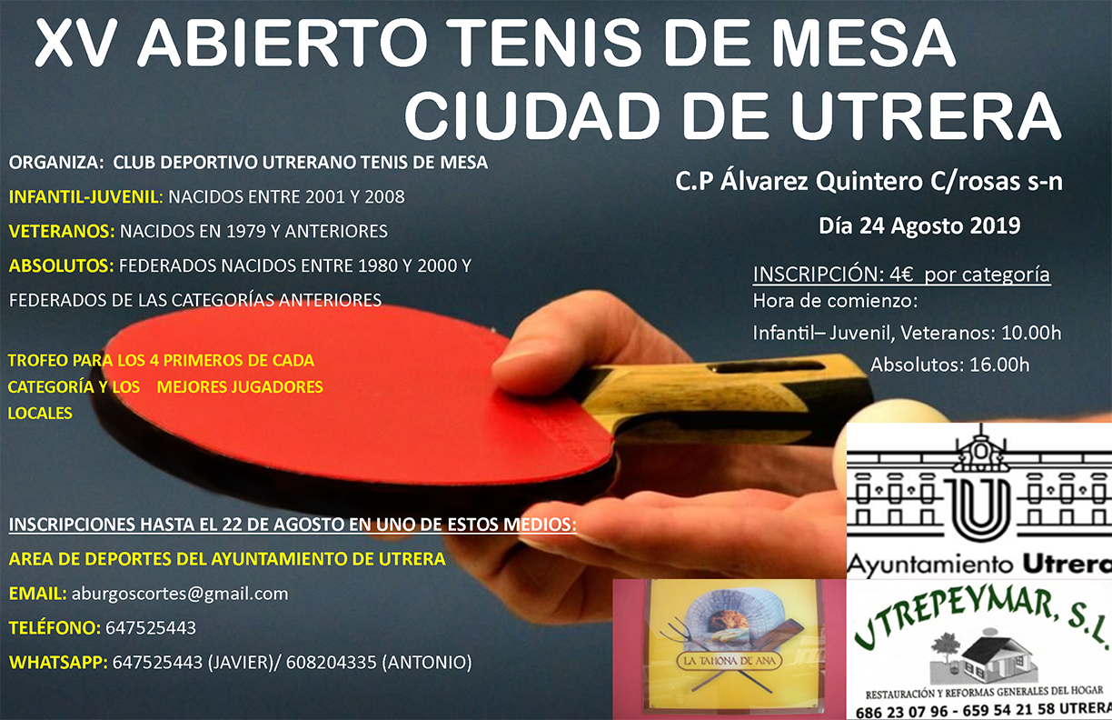 XV ABIERTO DE TENIS DE MESA CIUDAD DE UTRERA