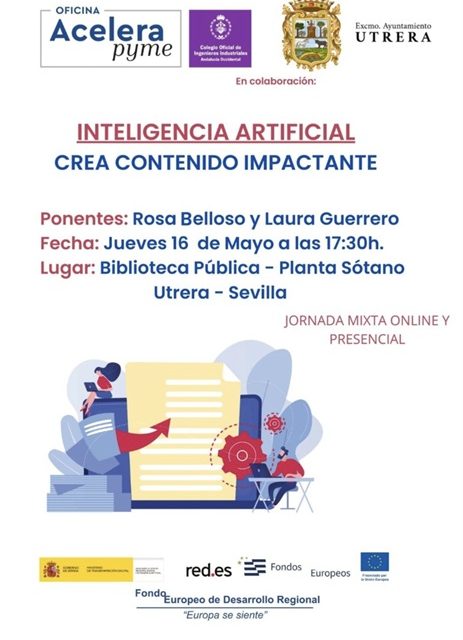 Jornada de formación de Acelera Pyme, sobre Inteligencia Artificial. Es gratuita y puede seguirse on line y presencial, previa inscripción.
