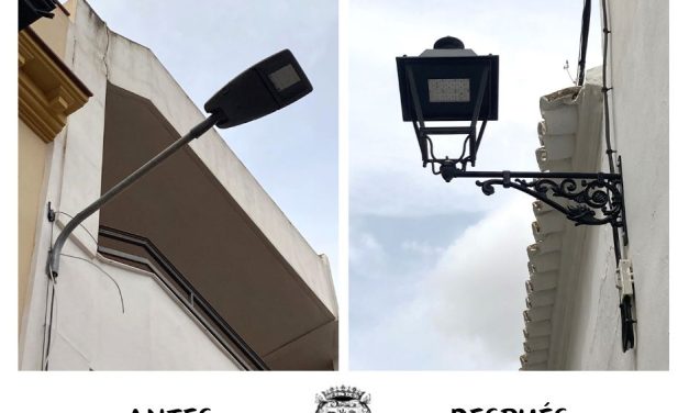 La iluminación del centro histórico recupera las luminarias tipo Villa, más cercanas a la imagen que debe tener el casco hitórico