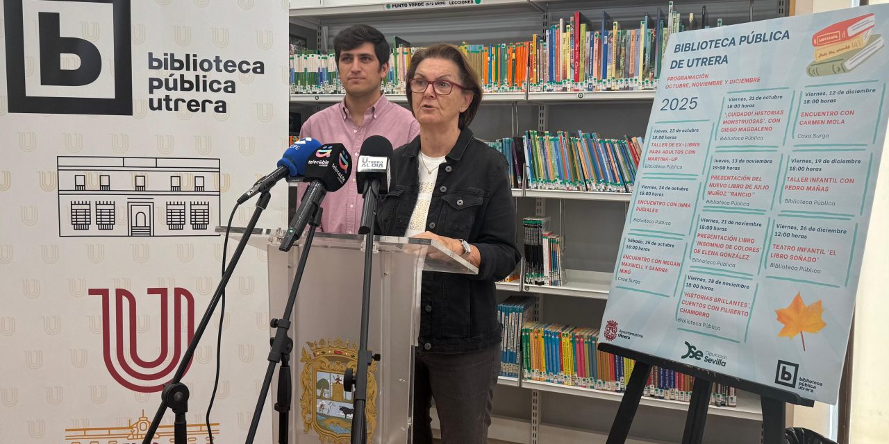 Carmen Mola, Megan Maxwell y Pedro Mañas visitarán Utrera dentro de la programación de la Biblioteca hasta final de año