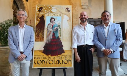 El cartel para la Feria de Rafael Rodríguez Girona convierte el escudo de Utrera en una alegoría de su identidad y sus tradiciones